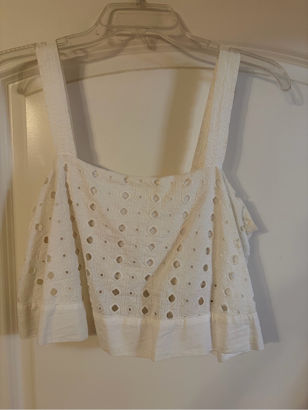 Free People White Eyelet Swing Camisole